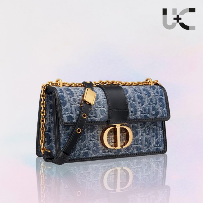 DIOR Oblique 30 Montaigne Flap Denim Bag (Perfect Replica) - Image 2