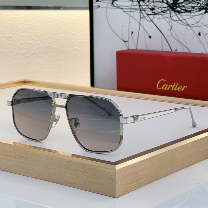 Cartier Metal Mirror Leg Logo Sunglasses Top quality (Perfect Replica) - Image 5