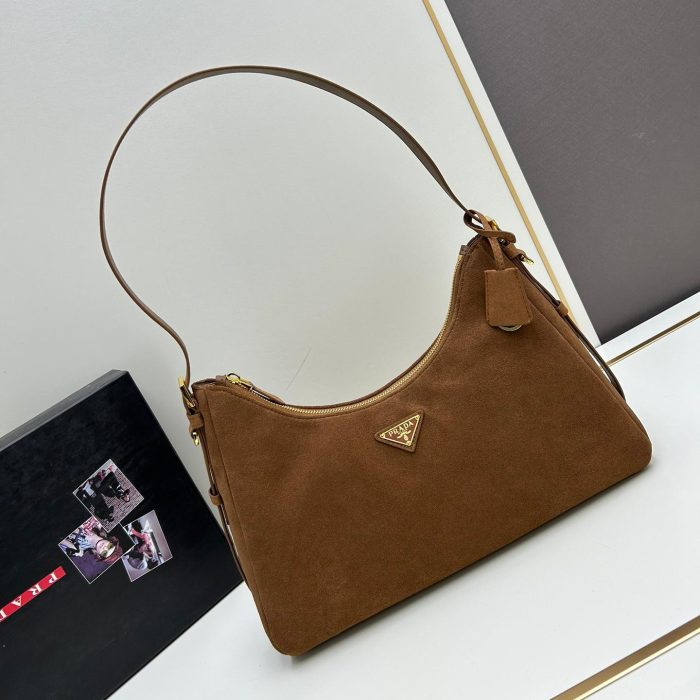 Prada Aimée Medium Suede Shoulder Bag (Replica)