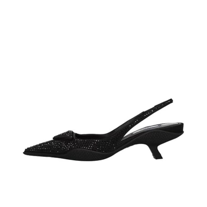 Prada Fabric Pointy Stilettos 3CM Sandals Slide (Perfect Replica) - Image 3