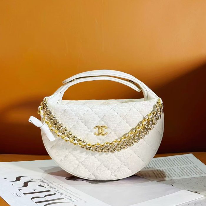 Chanel Calfskin Pouch on Gold Chain(Perfect Replica) - Image 3