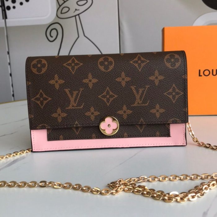 Louis Vuitton LV Flore Chain Wallet (Perfect Replica)