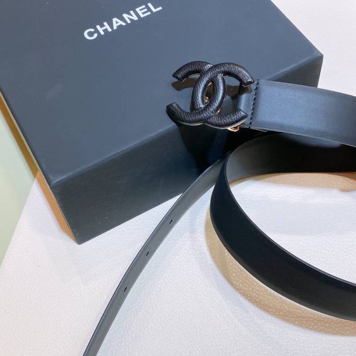 Chanel Belt With Double C Buckle Black Black-Toned Metal Women Belt 30MM - Image 3