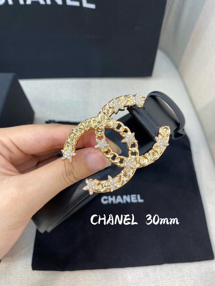 Chanel Belt With Double C Buckle Black Women Belt 30MM - Image 2