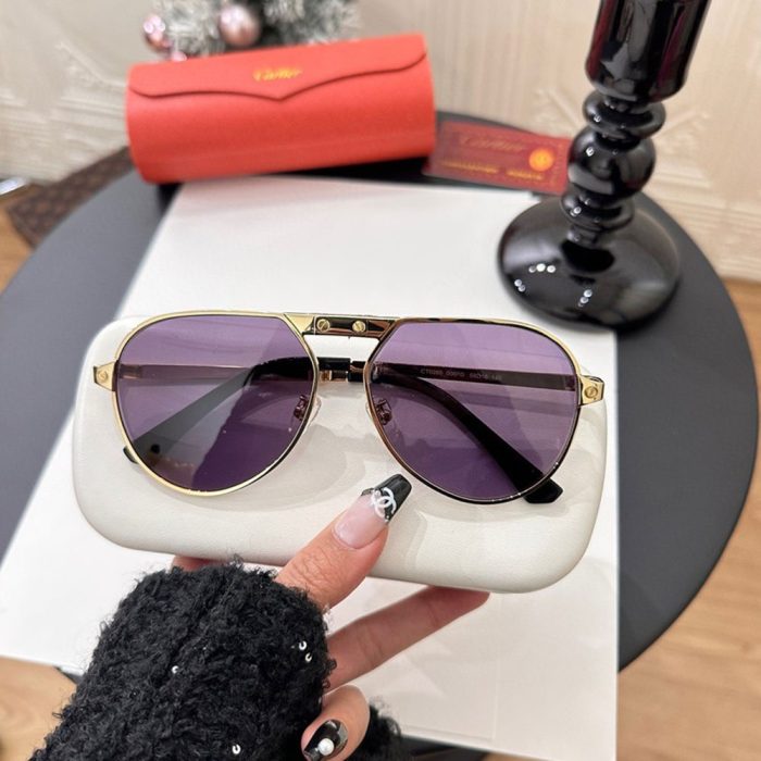 Cartier Metal irregular Line Sunglasses Top quality (Perfect Replica) - Image 4