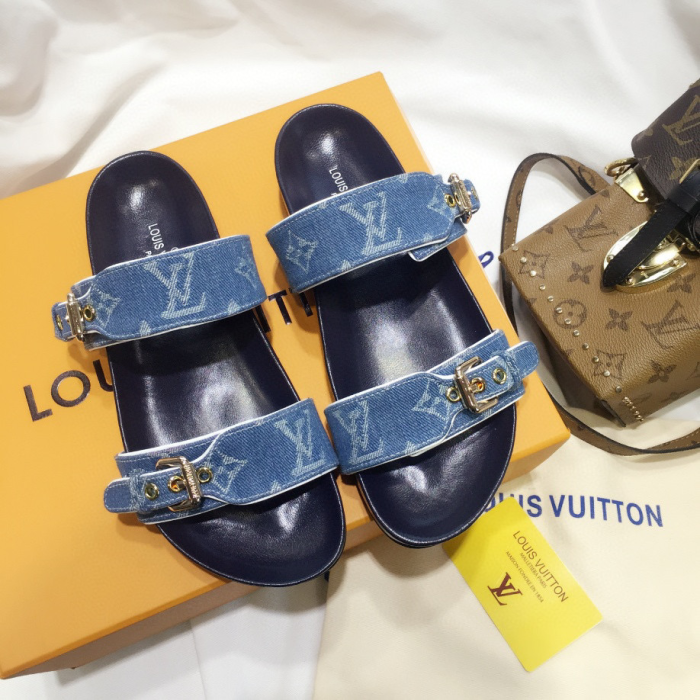 Louis Vuitton LV Bom Dia Leather Slide Sandals (Perfect Replica) - Image 7