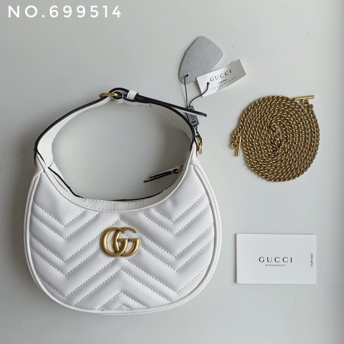 Gucci Marmnt Half Moon Shoulder Bag(Perfect Replica) - Image 4