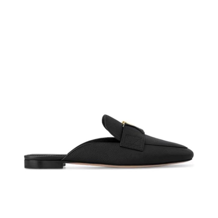 Louis Vuitton LV Leather Half-Pack Slingback Slide Sandals (Perfect Replica) - Image 3