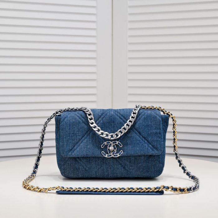 Chanel 19Bag Denim Canvas Handle Crossbody Bag(Perfect Replica) - Image 3