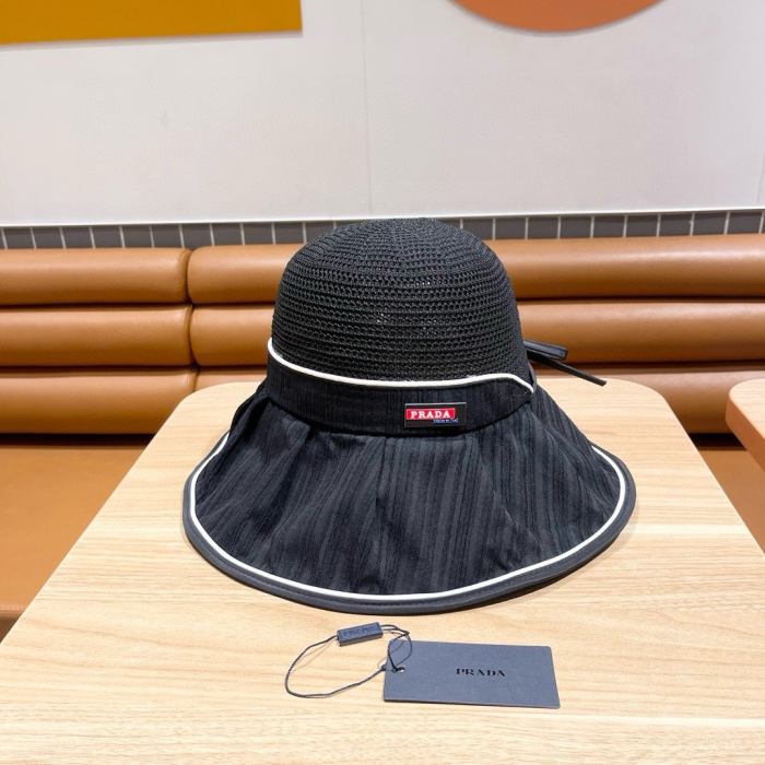 Prada Stylish Bow Fisherman Hat Sunhat (Perfect Replica) - Image 3