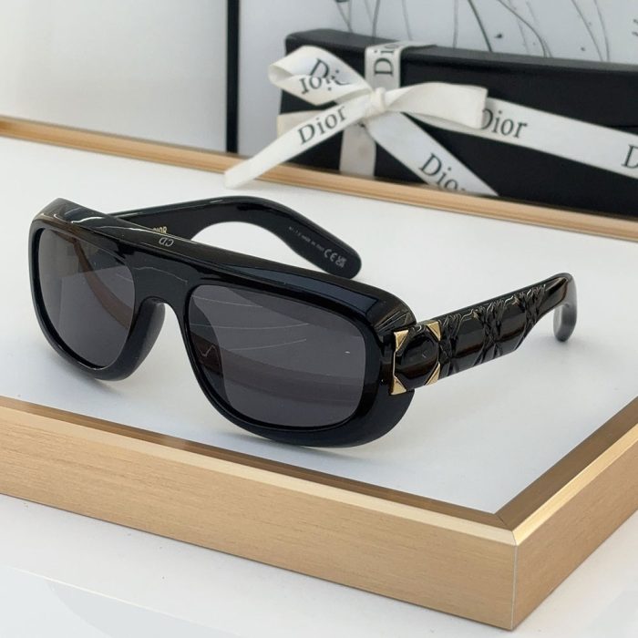 Dior Classic Logo Decorated Mirror Leg Acetate sunglasses Top quality (Perfect Replica) - Image 2