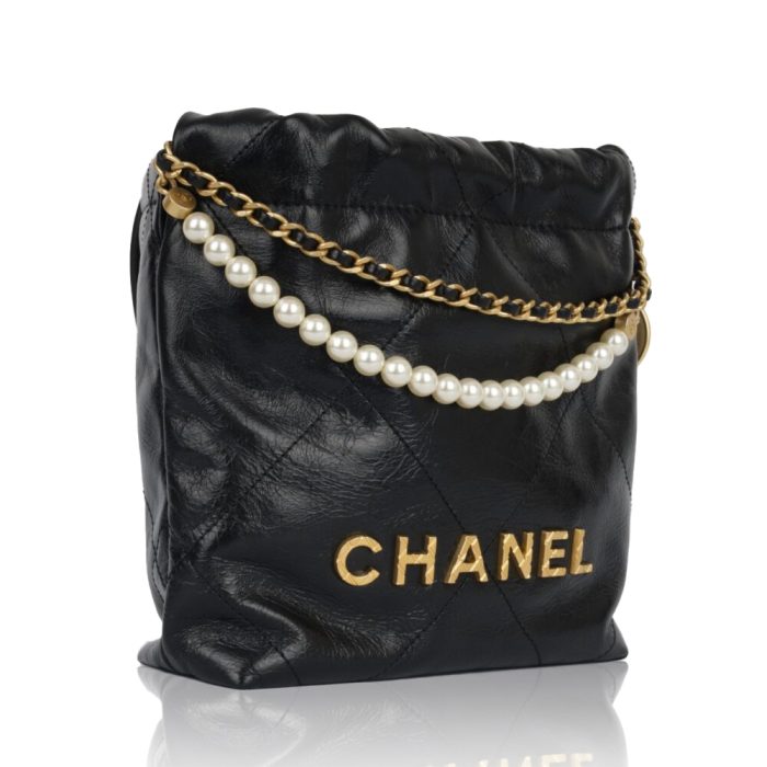 CHANEL Mini 23S Shiny Calfskin with Pearl Handbag AS3980(Perfect Replica) - Image 2