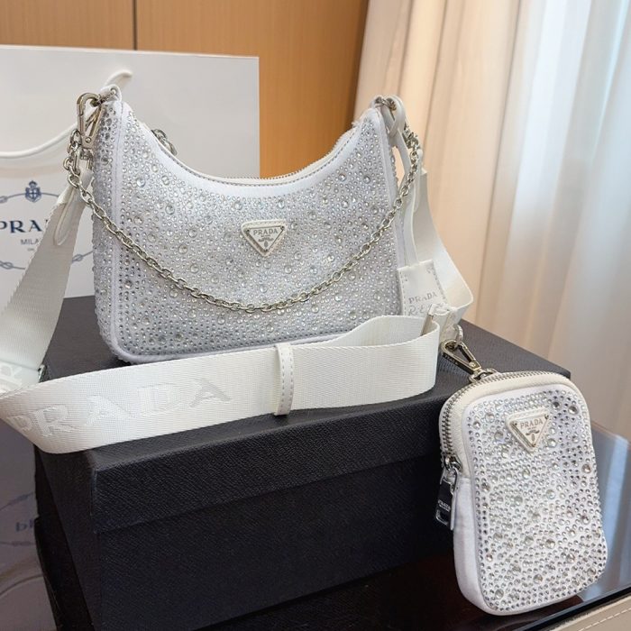 Prada Re-Edition Crystal Shoulder Messenger Bag (Perfect Replica) - Image 9