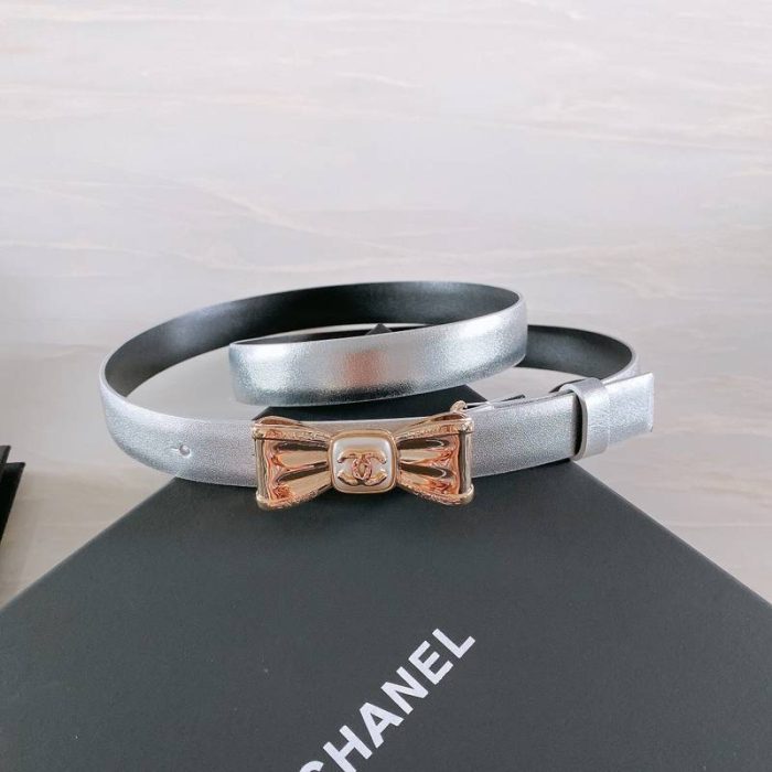 Chanel Belt With Ribbon Buckle Silver Women Belt 30MM