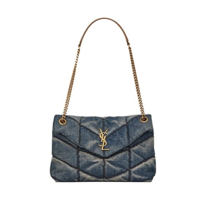 SAINT LAURENT YSL Loulou Puffer Denim Leather Bag(Perfect Replica)