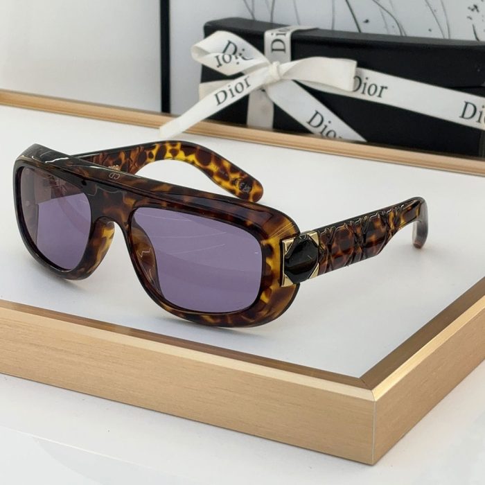 Dior Classic Logo Decorated Mirror Leg Acetate sunglasses Top quality (Perfect Replica)