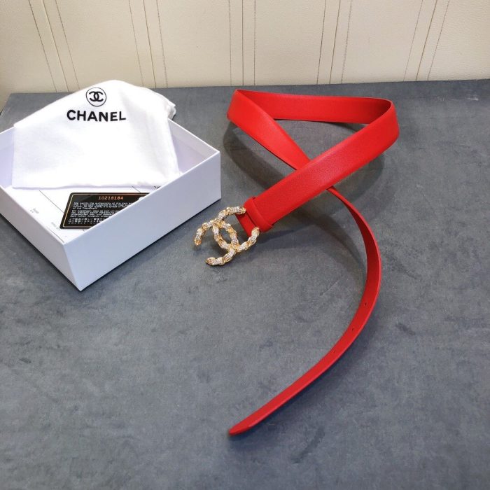 Chanel Belt With Double C Buckle Red Women Belt 30MM - Image 2