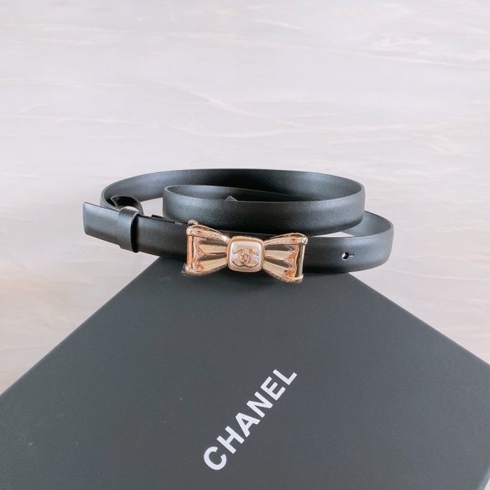 Chanel Belt With Ribbon Buckle Black Women Belt 30MM