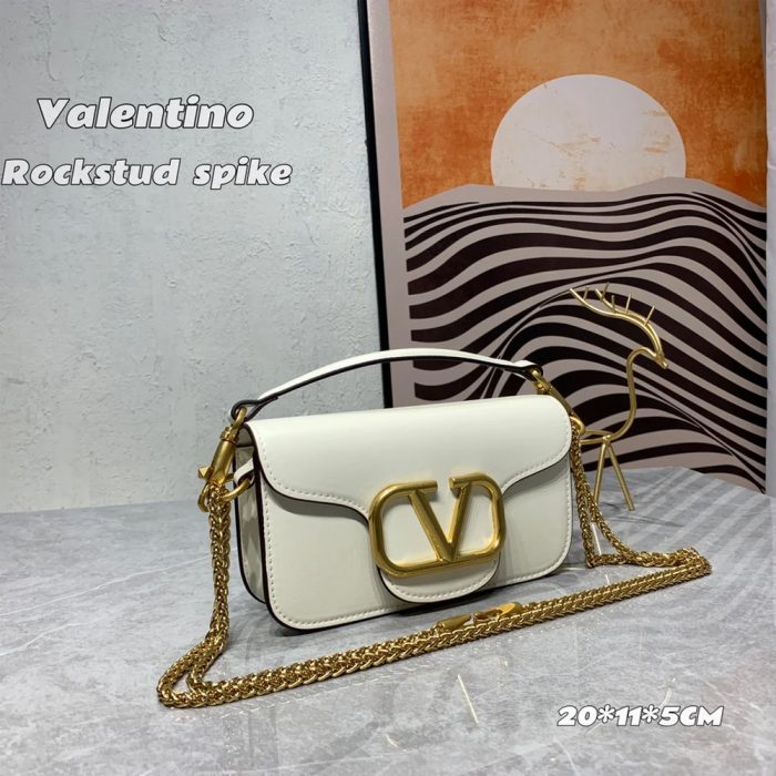 VALENTINO GARAVANI V Logo Baguette Shoulder Bag Ladies MINILOCO Calfskin Bag (Perfect Replica) - Image 5