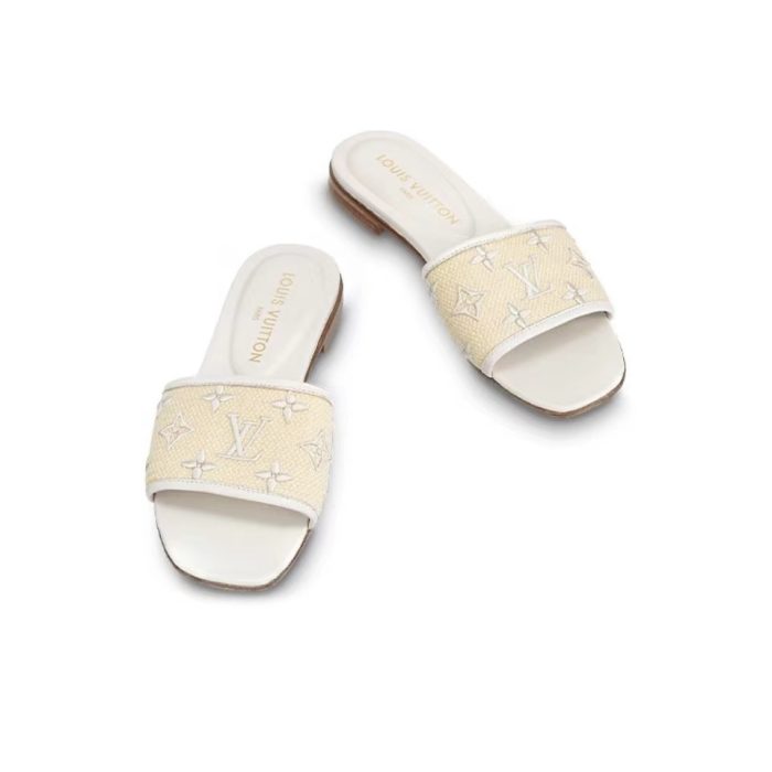 Louis Vuitton LV Fabric Flat Flip-flops Slide Sandal (Perfect Replica) - Image 3