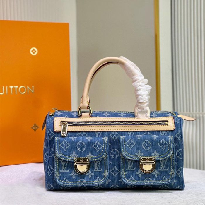 Louis Vuitton LV LV Monogram Neo Speedy Denim Shoulder Bag Handbag (Perfect Replica) - Image 3