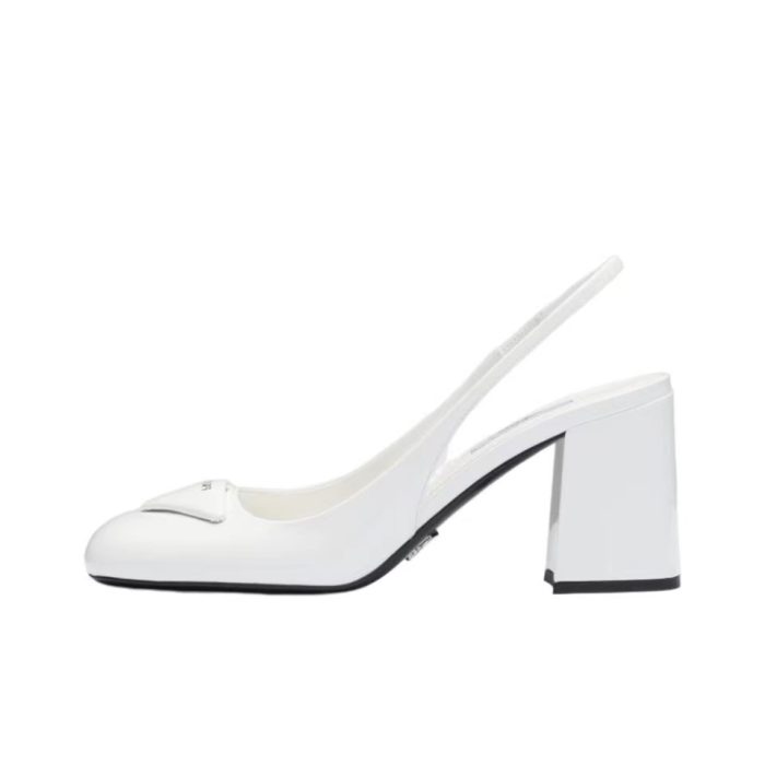 Prada Patent Leather Chunky Heel Sandals Slide (Perfect Replica) - Image 3