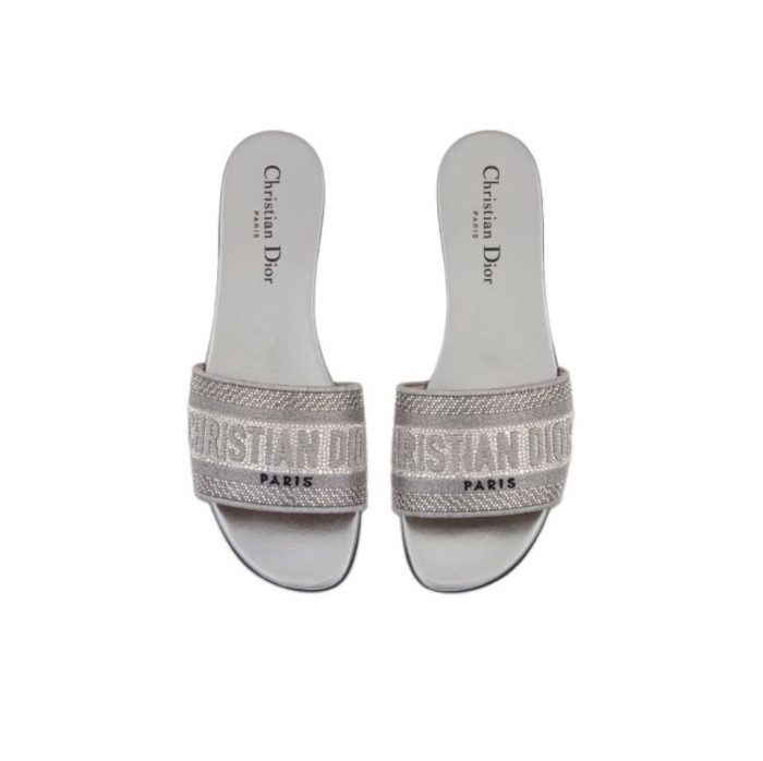 Dior DWAY Slide Slipper Sandals With Diamonds (Perfect Replica) - Image 2