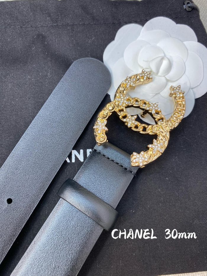 Chanel Belt With Double C Buckle Black Women Belt 30MM - Image 3