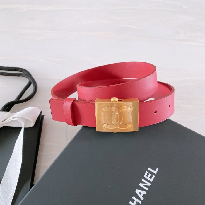 Chanel Belt With Ribbon Buckle Red Women Belt 30MM - Image 2