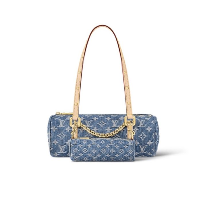 Louis Vuitton LV PAPILLON Denim Handbag(Perfect Replica)