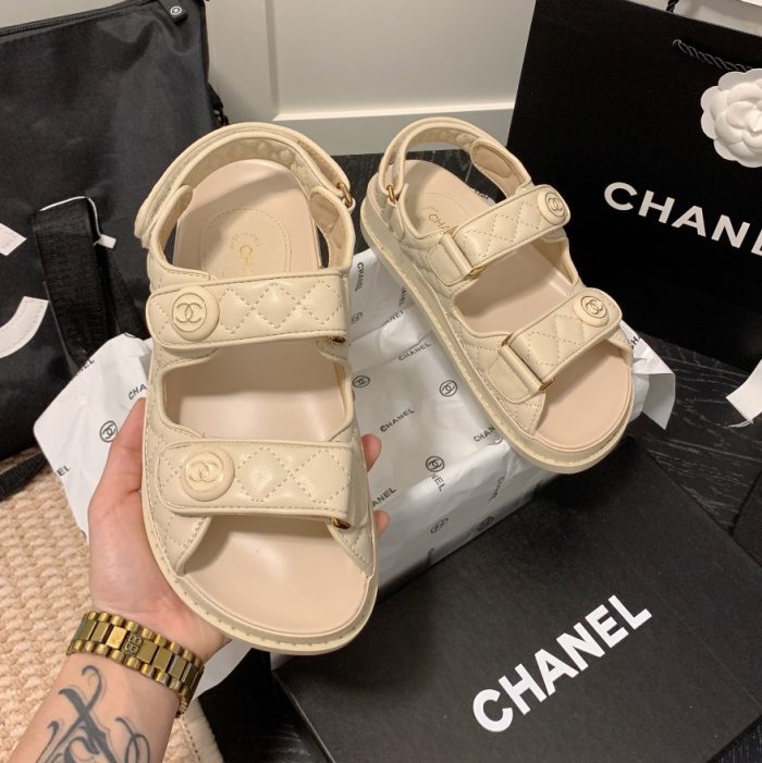 Chanel Velcro Slide Sandals Slippers Slide(Perfect Replica)