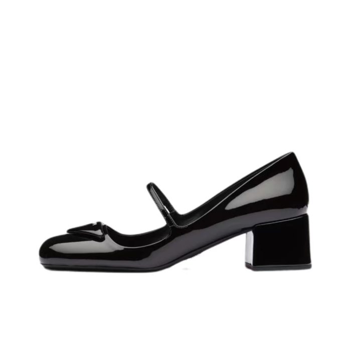 Prada Patent Leather Medium Low 4.5CM Sandals Slide (Perfect Replica) - Image 3