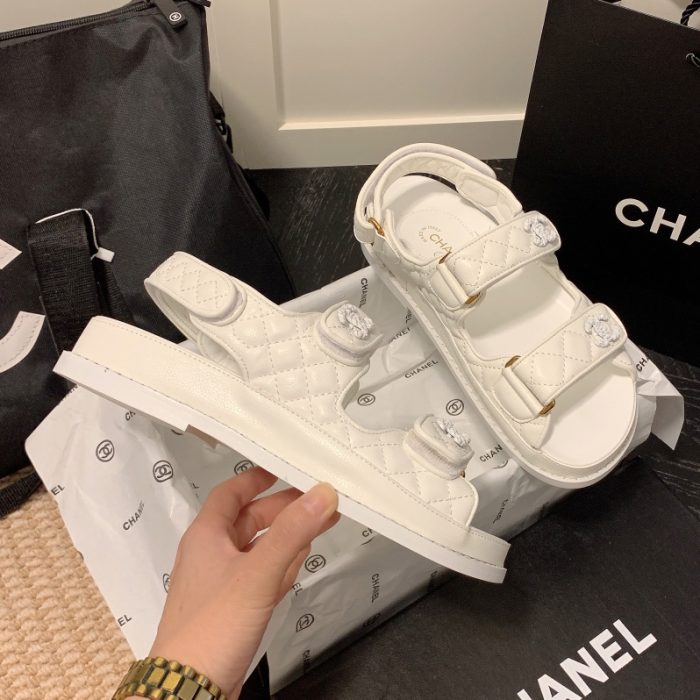 Chanel Velcro Slide Sandals Slippers Slide(Perfect Replica) - Image 9