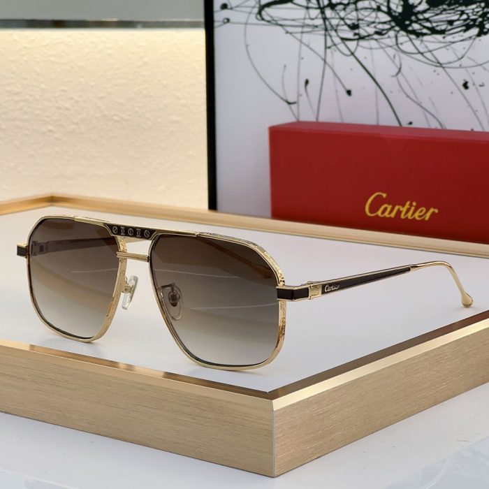 Cartier Metal Mirror Leg Logo Sunglasses Top quality (Perfect Replica) - Image 6