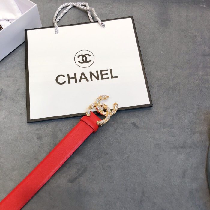 Chanel Belt With Double C Buckle Red Women Belt 30MM - Image 6