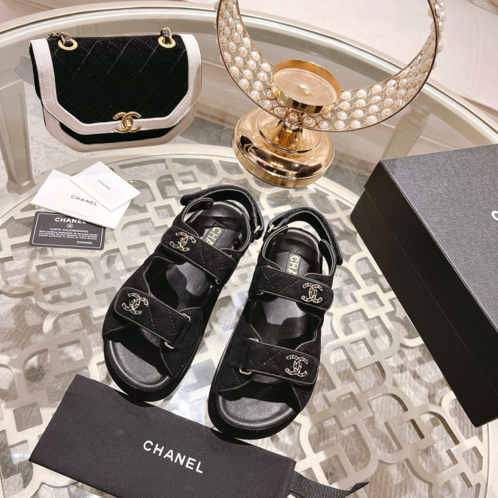 Chanel Everything Fits Comfortably Hook And Loop Fasteners Sandals Slide£¨Perfect Replica£©