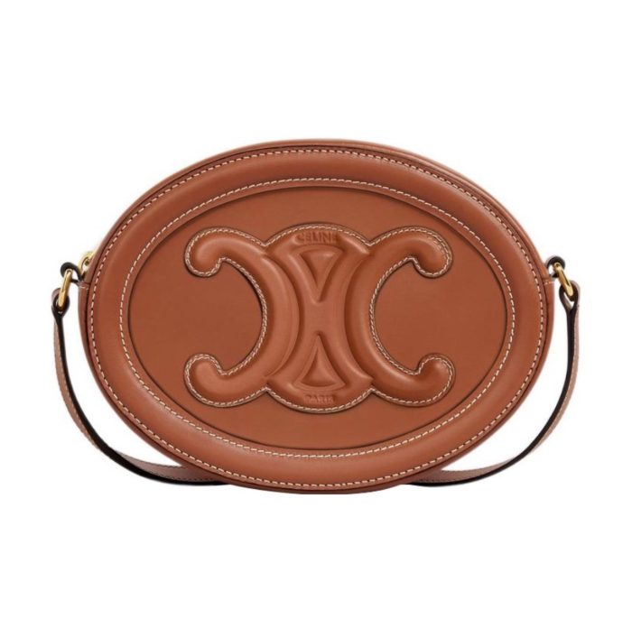 Celine Cuir Triomphe Oval Leather Shoulder Bag Crossbody Bag (Perfect Replica) - Image 2