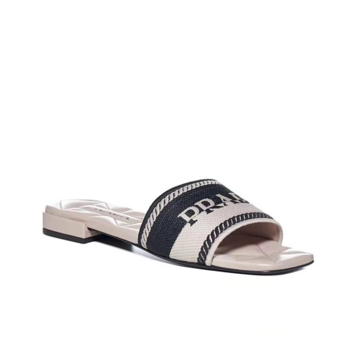 Prada Logo EmbroideryFashion Sandals Slide Sandal (Perfect Replica) - Image 2