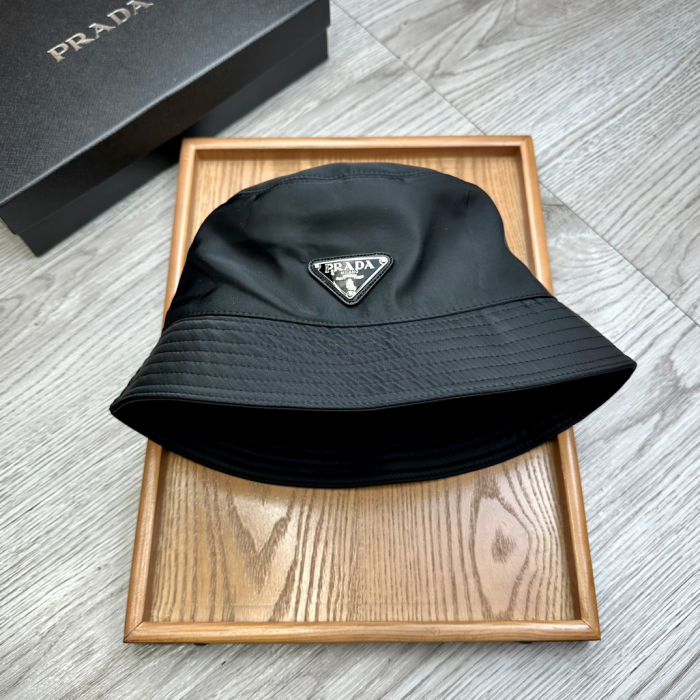 Prada Flat Top Classic Triangle Labeled Iron Fisherman's Hat Sunhat (Perfect Replica) - Image 3