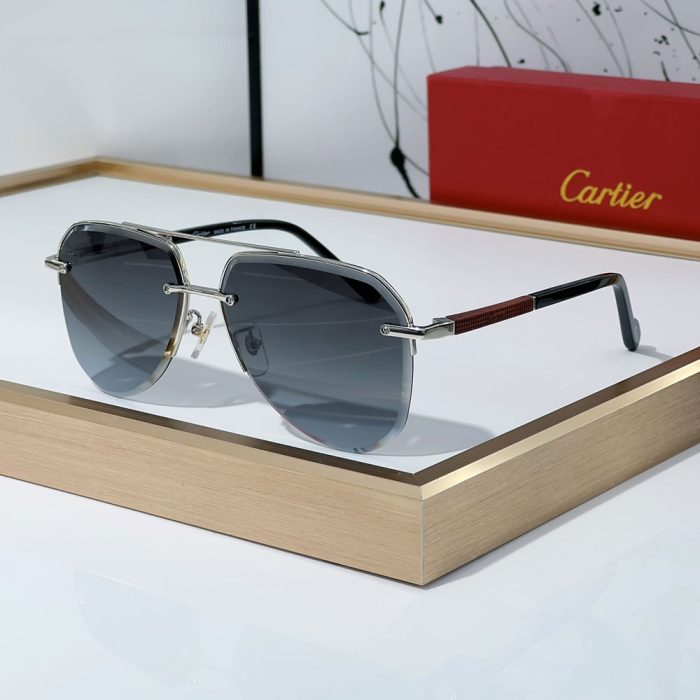 Cartier Color Matching Metal irregularity Sunglasses Top quality (Perfect Replica) - Image 3