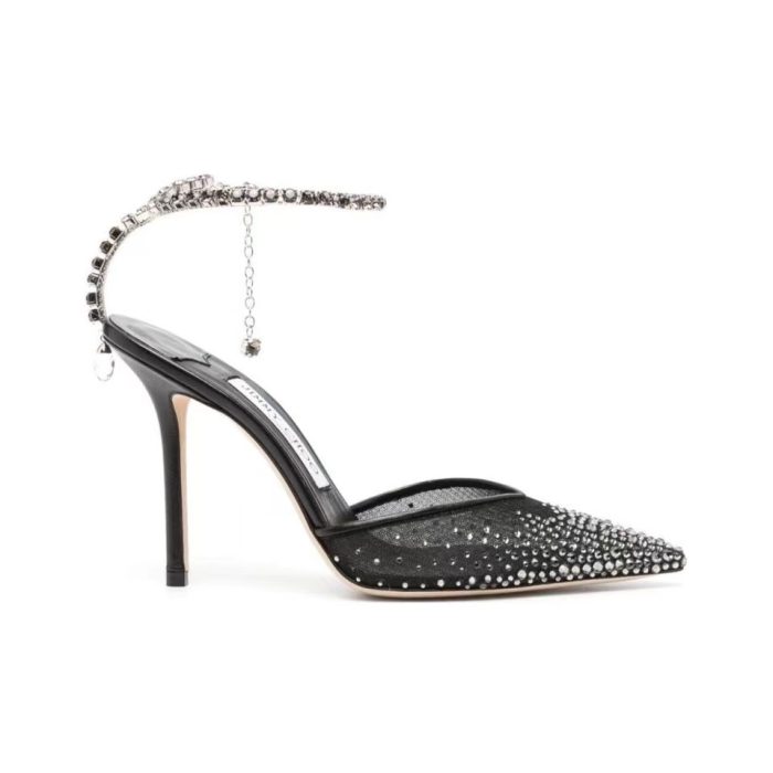 Jimmy Choo Saeda 10CM Slim Heel Slide Sandal (Perfect Replica) - Image 2