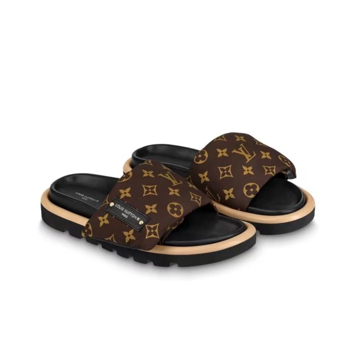 Louis Vuitton LV Pool Pillow Fabric Flat Slide Sandals (Perfect Replica) - Image 2