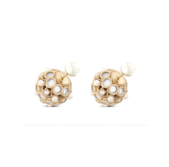 Christian Dior Round Diamond&Pearl Earrings - Image 2