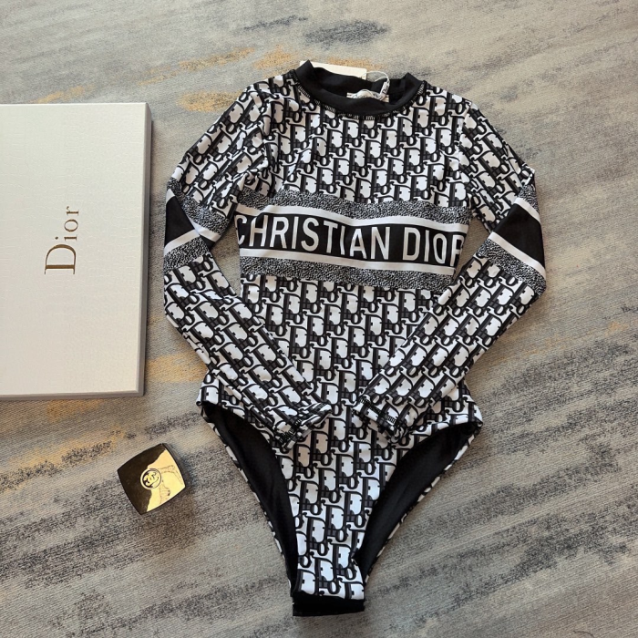 Dior One-piece, Long-sleeved Swimsuit Swimwear(Perfect Replica)