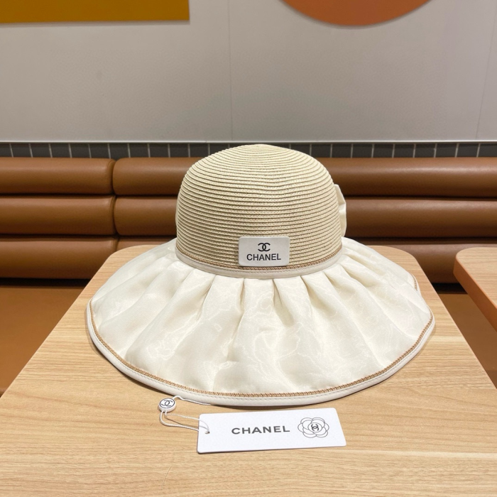 Chanel Bow With Large Brim And Small Face Visor Sunhat (Perfect Replica)