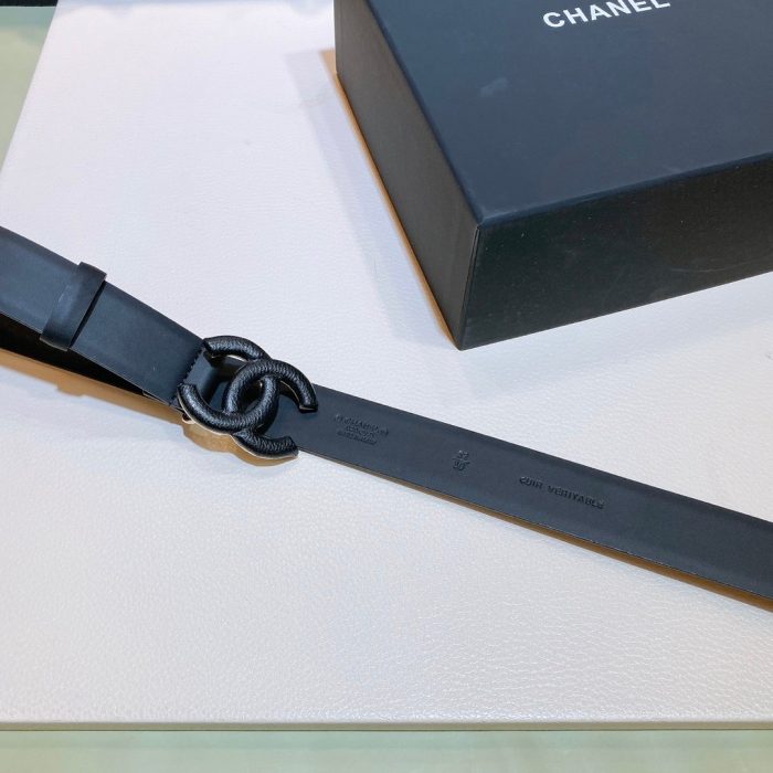 Chanel Belt With Double C Buckle Black Black-Toned Metal Women Belt 30MM - Image 2