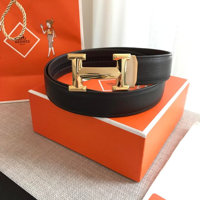 Hermes H Belt Buckle & Reversible Strap Black For Women, Women Belt 380MM