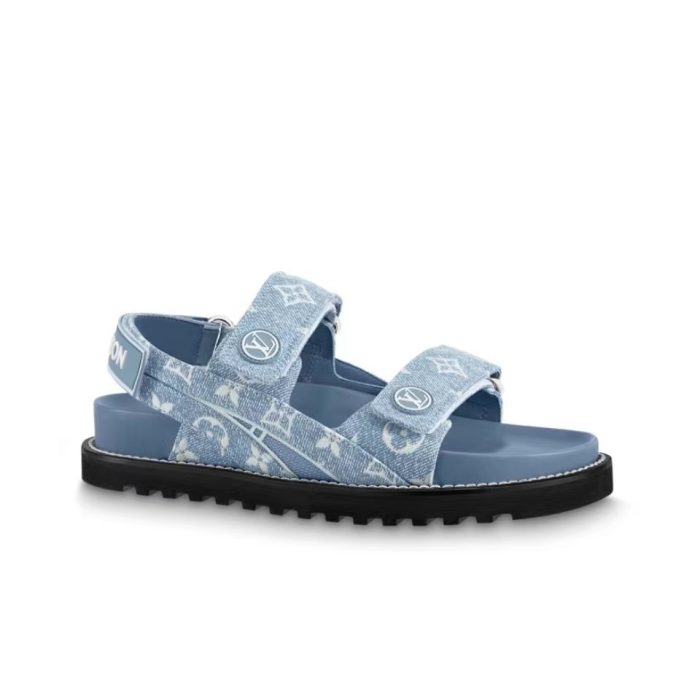 Louis Vuitton LV Paseo Fabric Velcro Slide Sandal (Perfect Replica) - Image 3