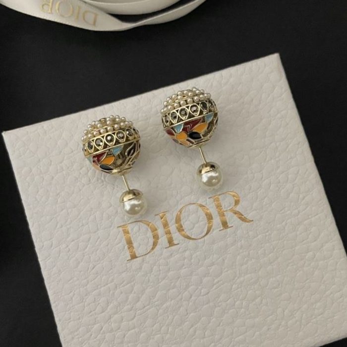 Christian Dior Round Pearl Earrings