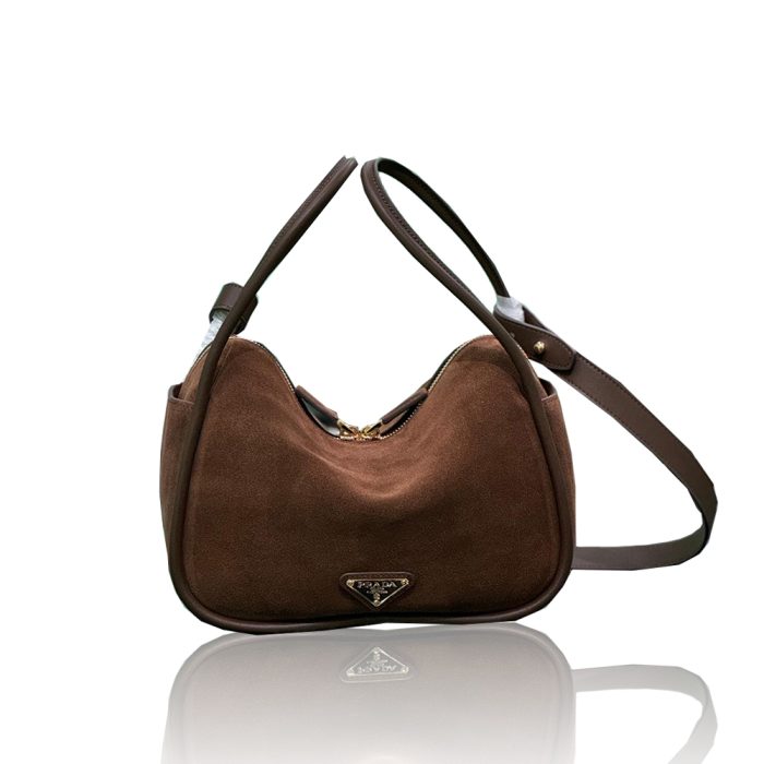 Prada Darling Suede Handbag 10A quality 1BE078(Replica) - Image 2